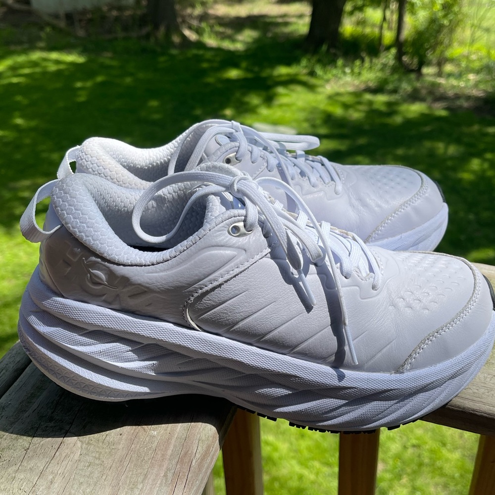Hoka Bondi Women's White Running Shoes - Picture 2 of 13